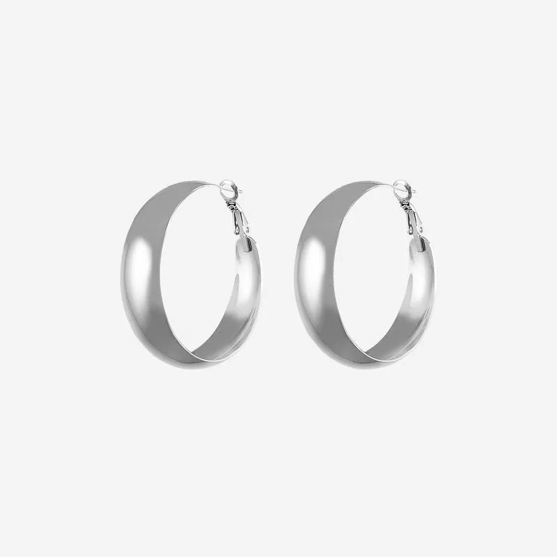 Boucles d'oreilles épaisses ovales brillantes