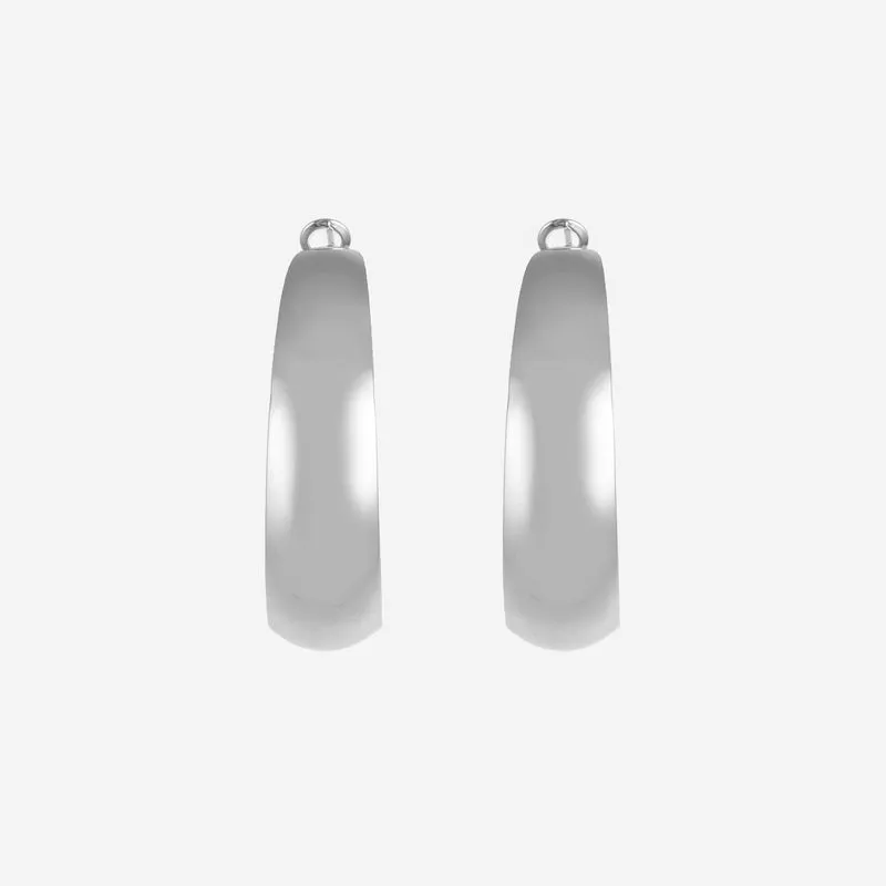 Boucles d'oreilles épaisses ovales brillantes