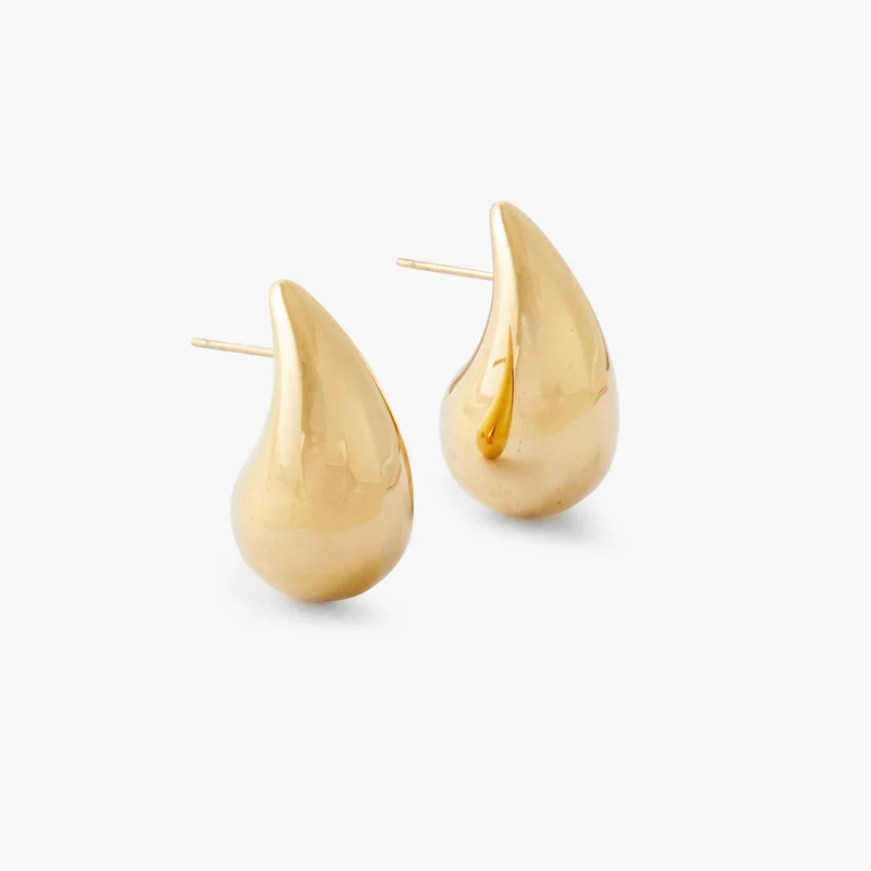 Boucles d'oreilles gouttes dorées Acier