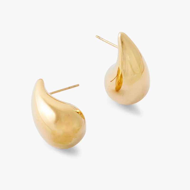 Boucles d'oreilles gouttes dorées Acier