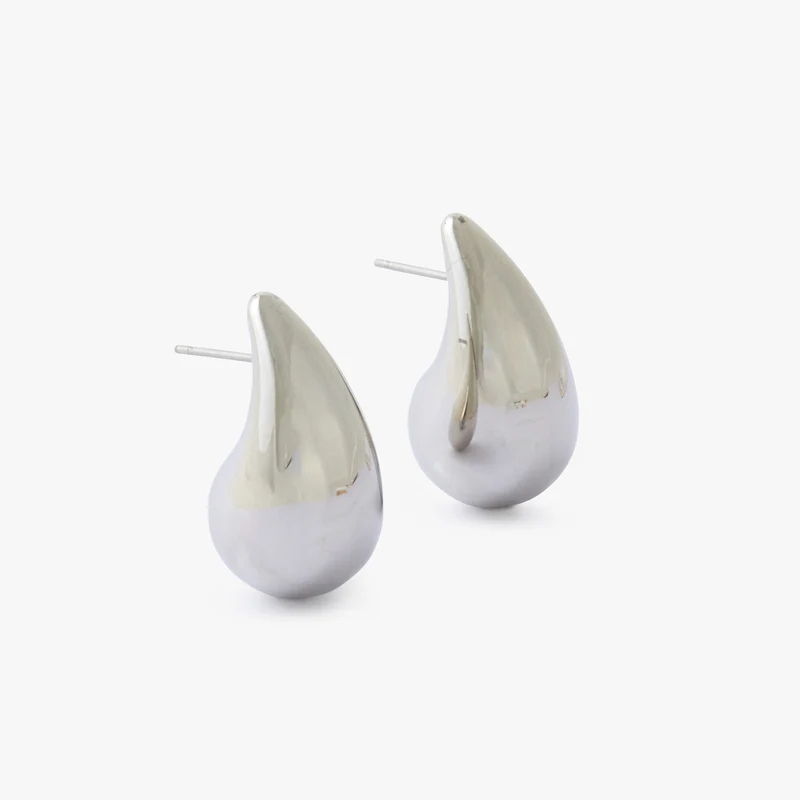Boucles d'oreilles gouttes argentées Acier