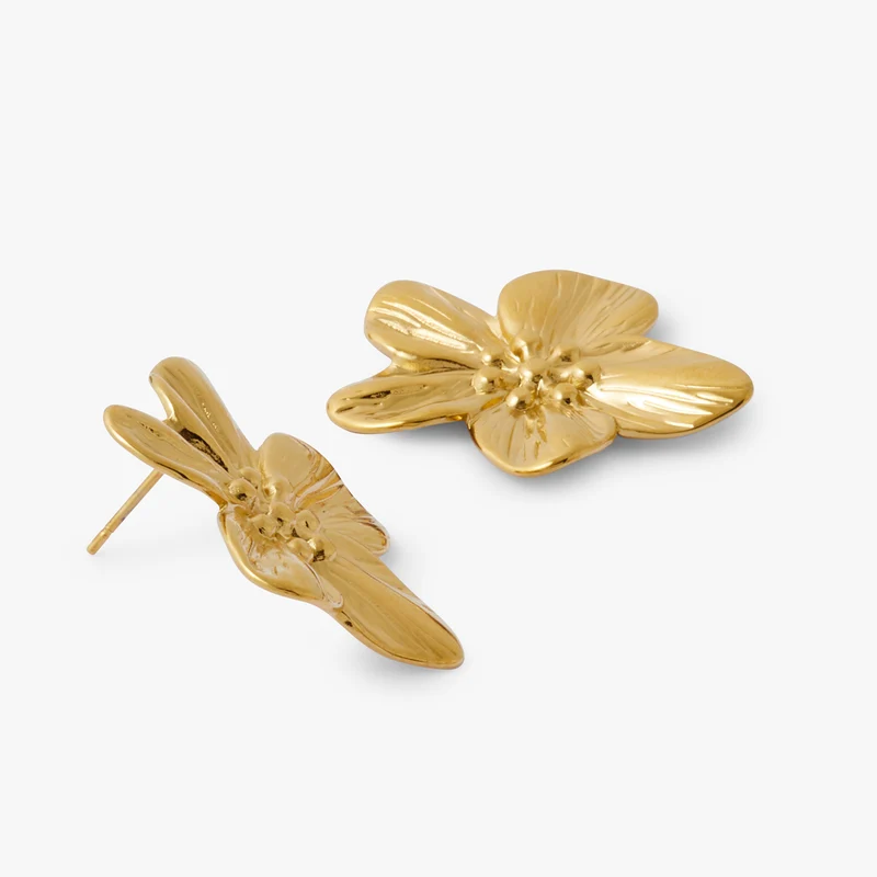 Boucles d'oreilles fleur Acier