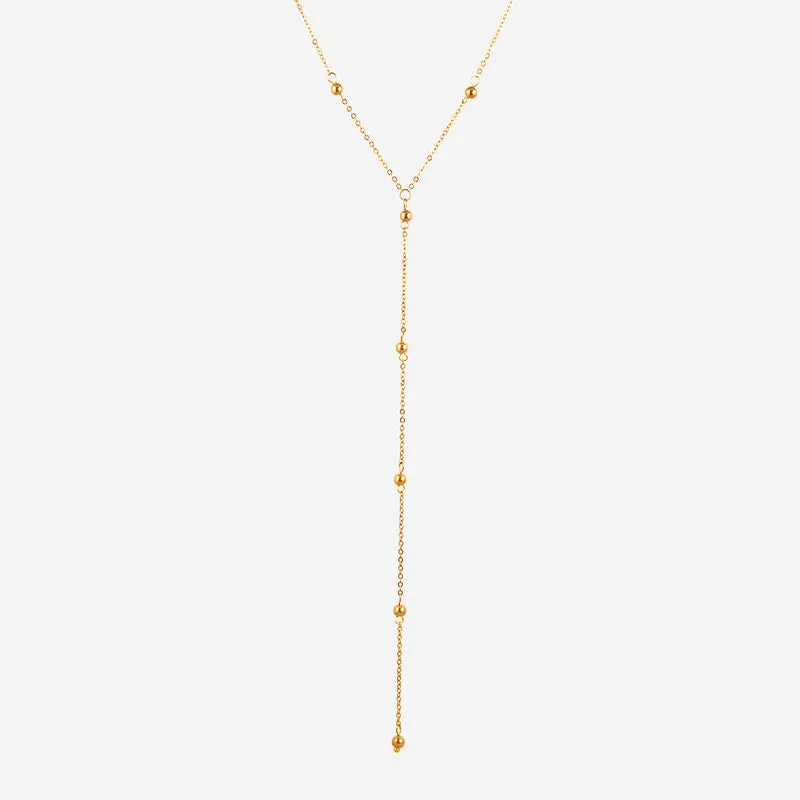 Collier en Y pampilles boules