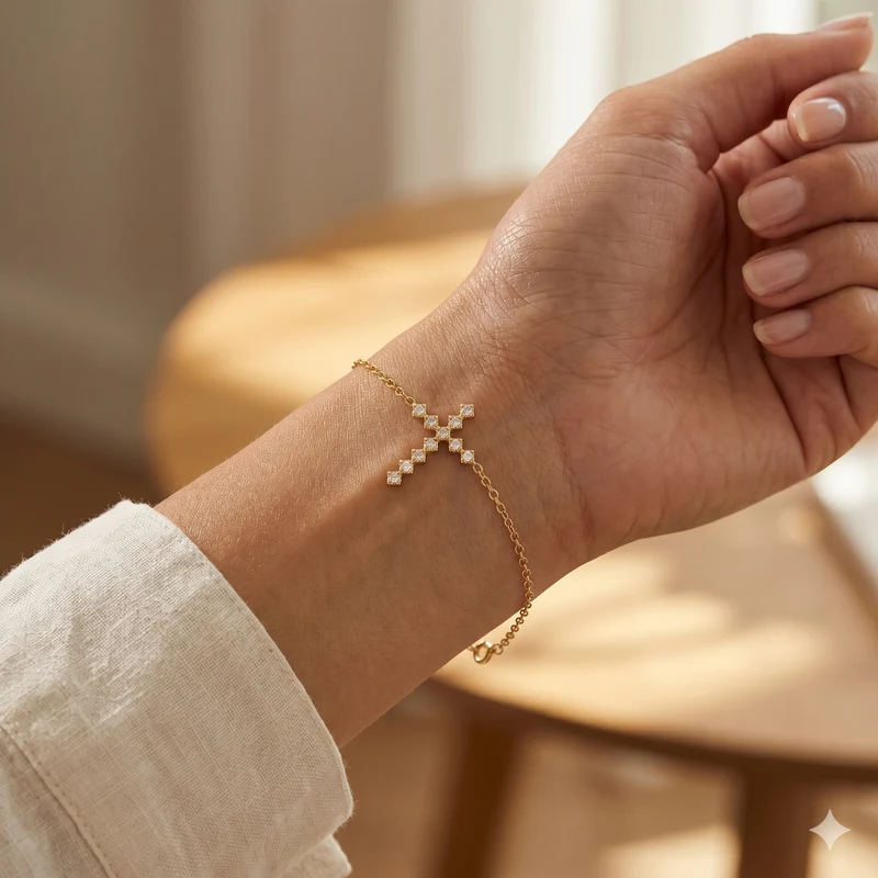 Bracelet fin avec croix