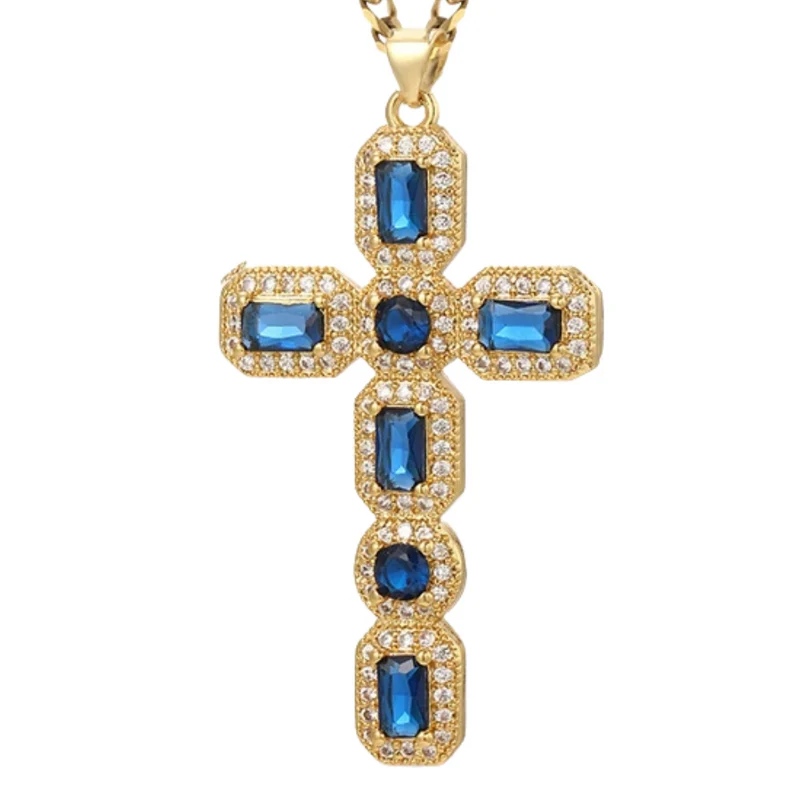 Collier Croix Bleu