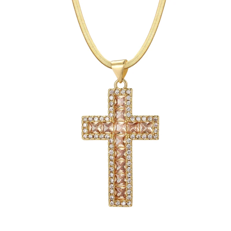 Collier Croix Beige