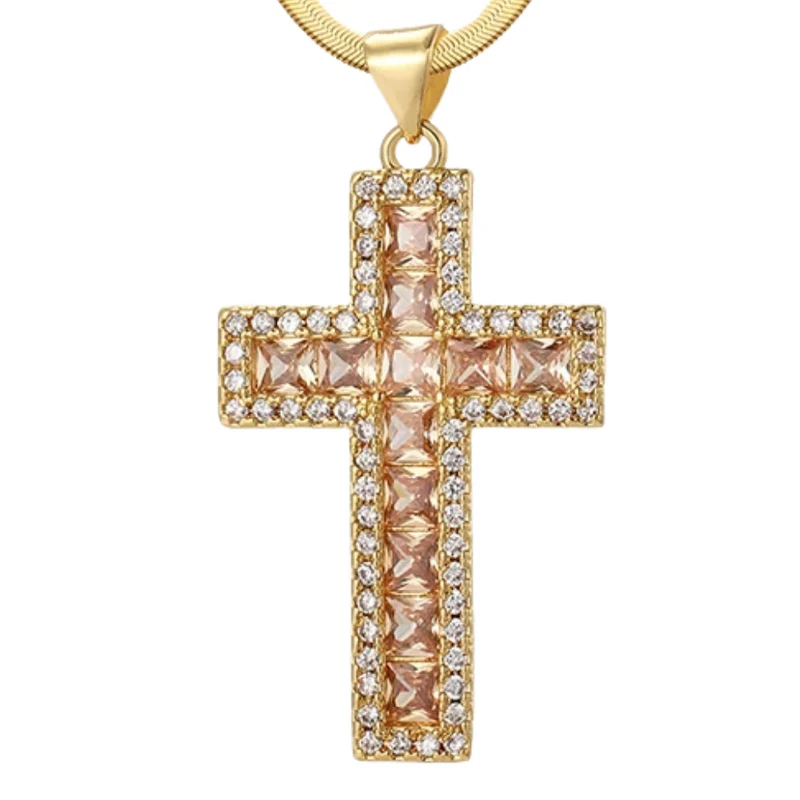 Collier Croix Beige