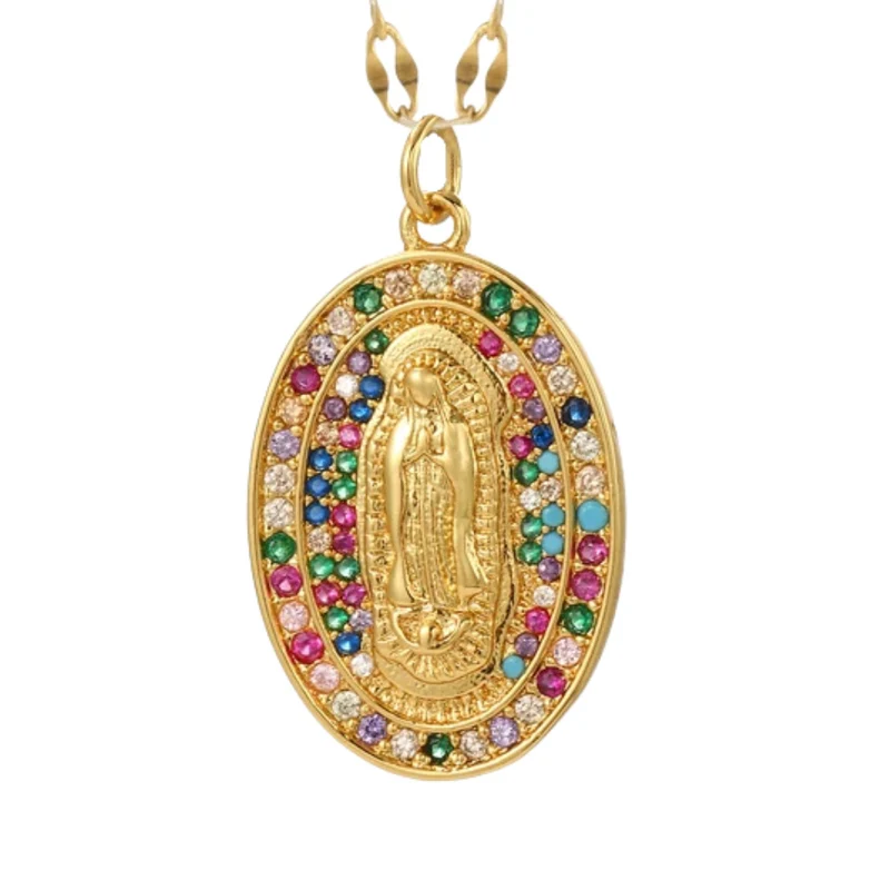 Collier Vierge Marie Multicolore