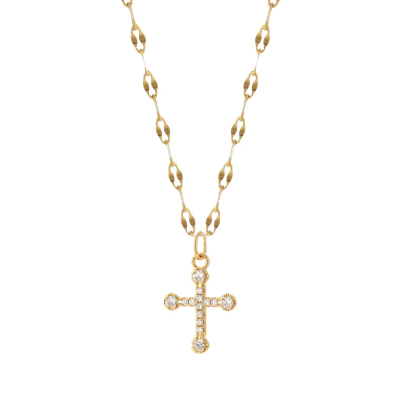 Collier Croix Cristaux