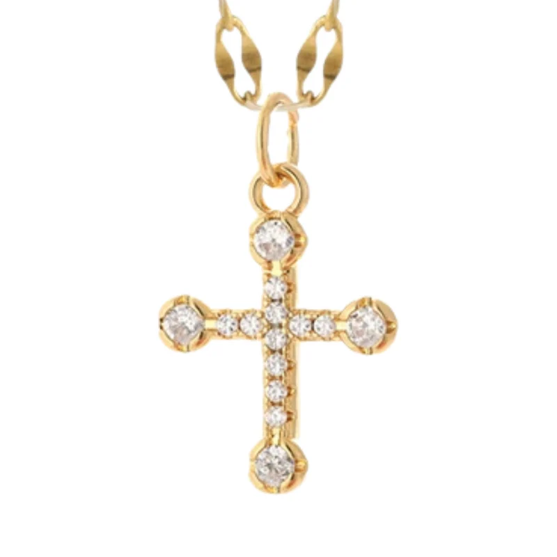 Collier Croix Cristaux