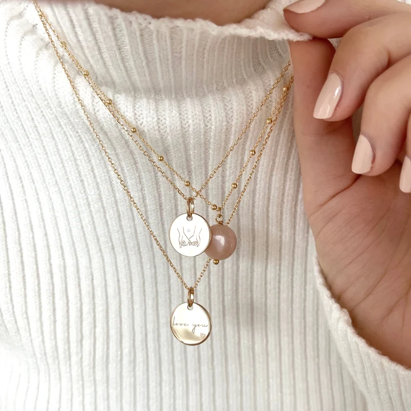 Collier "Love You" plaqué or