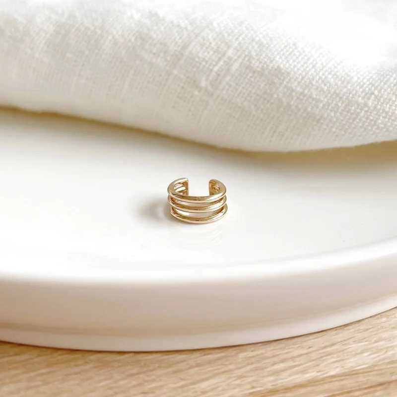 Bague d'oreille "Lago" plaqué or