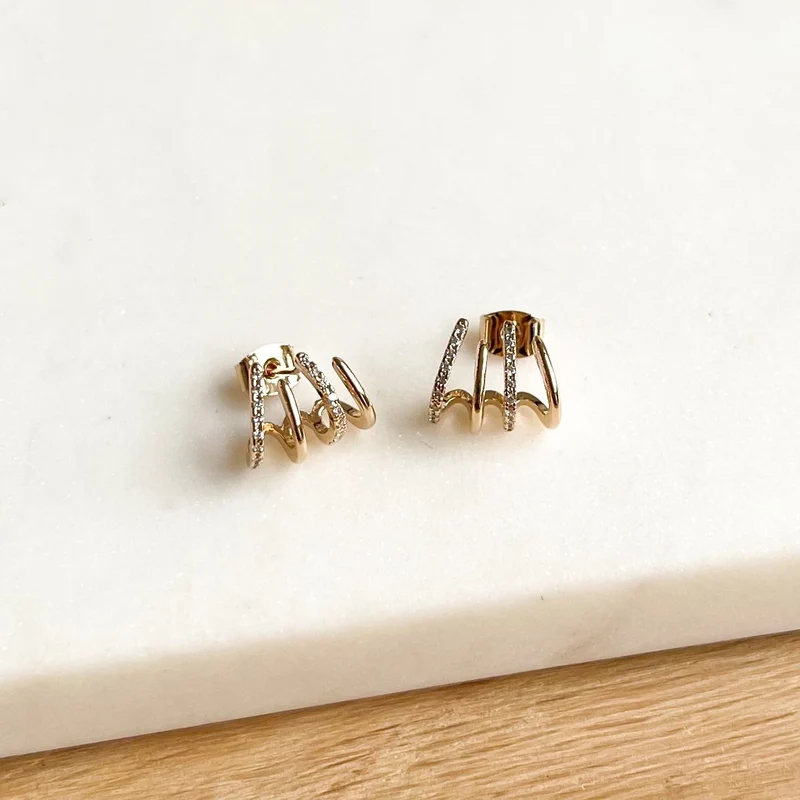 Boucles d'oreilles "Beline" plaqué or