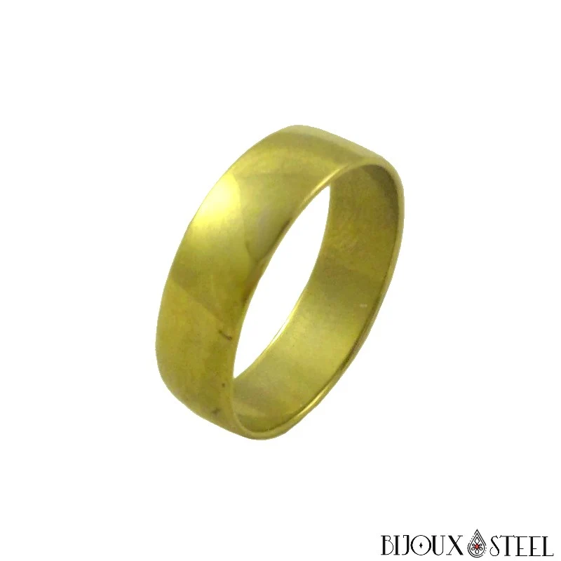 Bague dorée arrondie en acier chirurgical