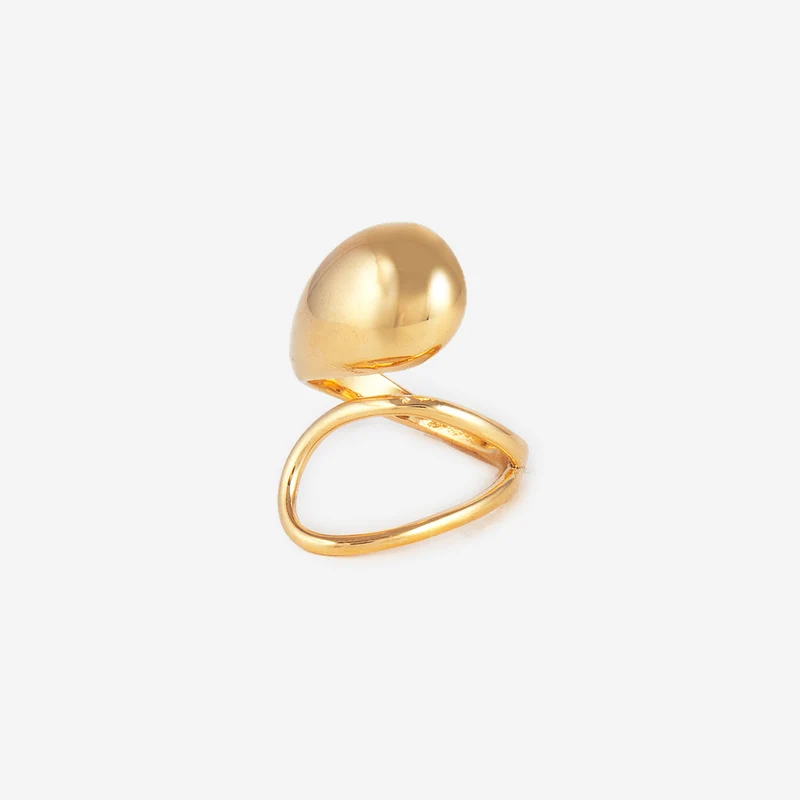Bague en forme de spirale goutte d'eau