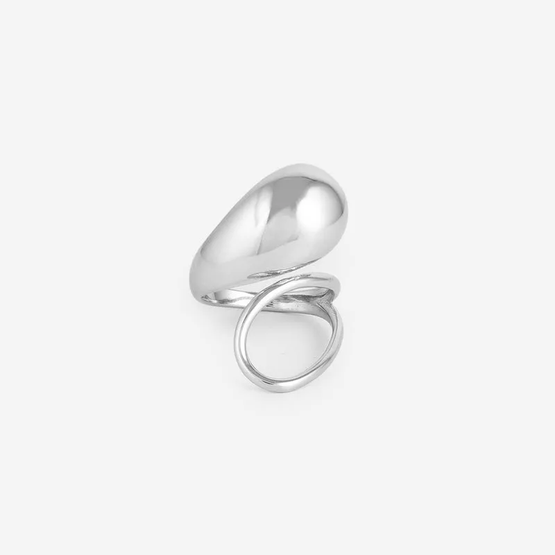 Bague en forme de spirale goutte d'eau