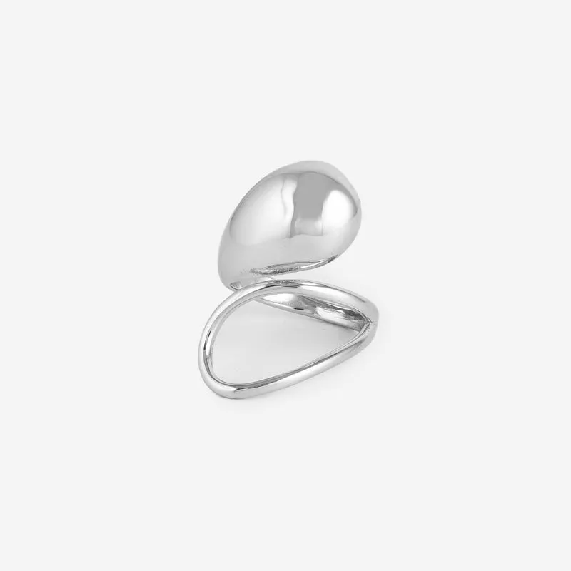 Bague en forme de spirale goutte d'eau