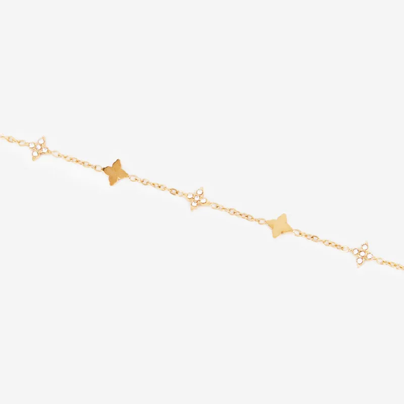Bracelet Fin strass Trèfle