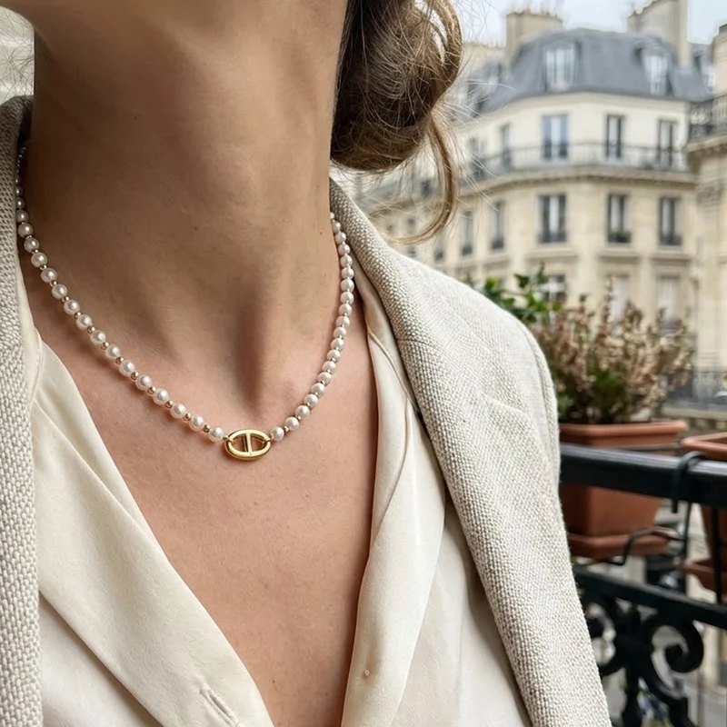 Collier Perles Pendentif
