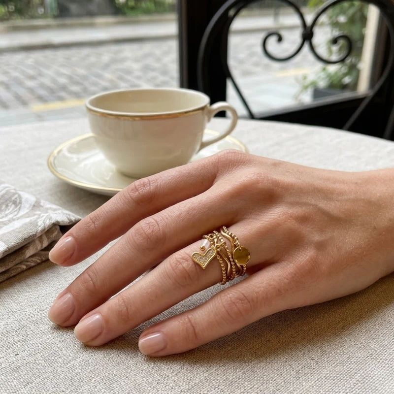 Bague pampilles multirangs