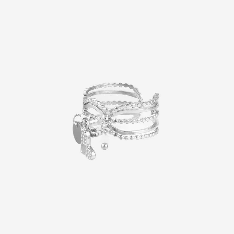 Bague pampilles multirangs