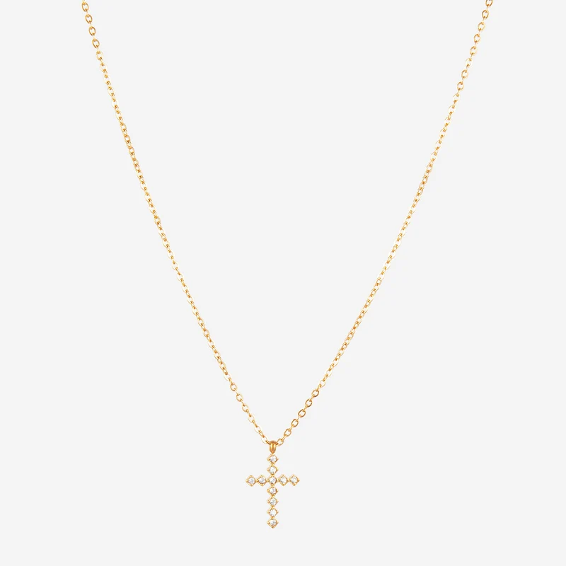 Collier strass croix