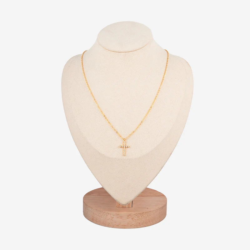 Collier strass croix