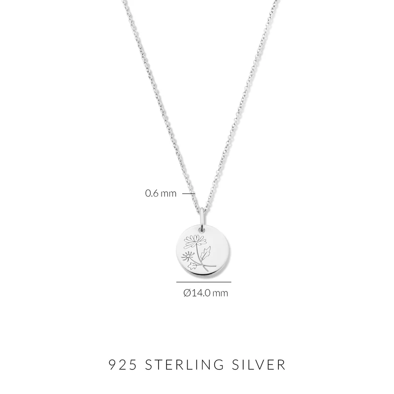 Violet Hamden Venus Collier en Argent 925 Sterling avec Fleur de Naissance VH340026-AUG
