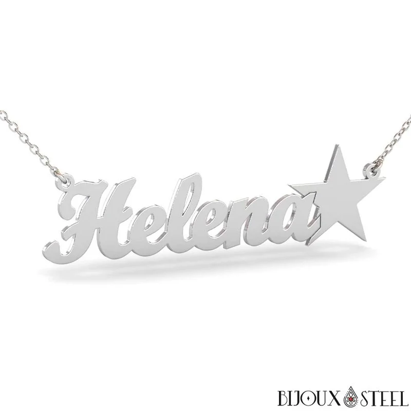 Collier personnalisable à prénom et étoile en acier chirurgical