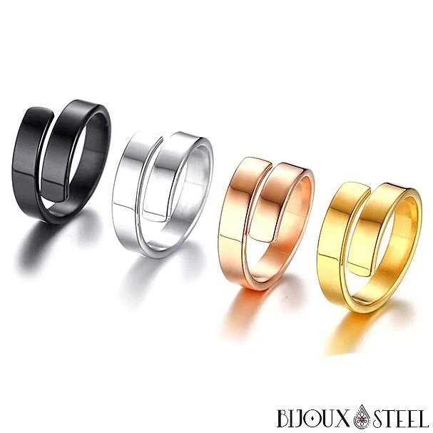 Bague mixte personnalisée en spirale deux prénoms