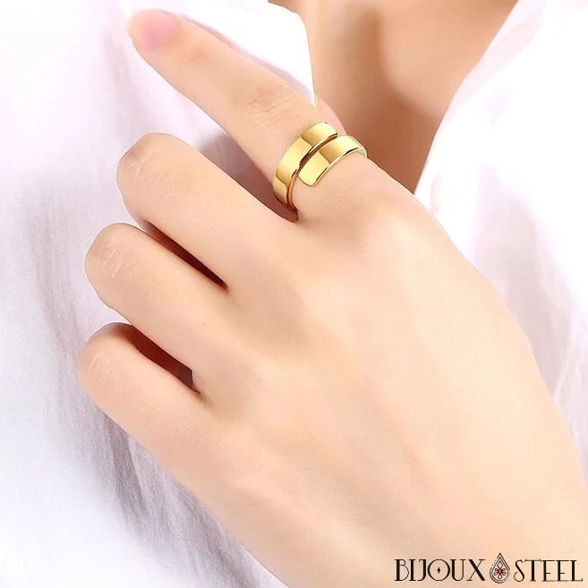 Bague mixte personnalisée en spirale deux prénoms
