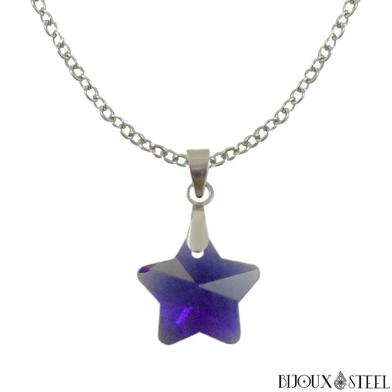 Collier à pendentif étoile en verre
