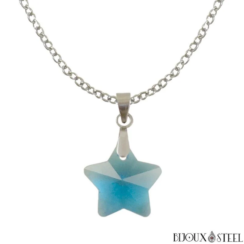 Collier à pendentif étoile en verre