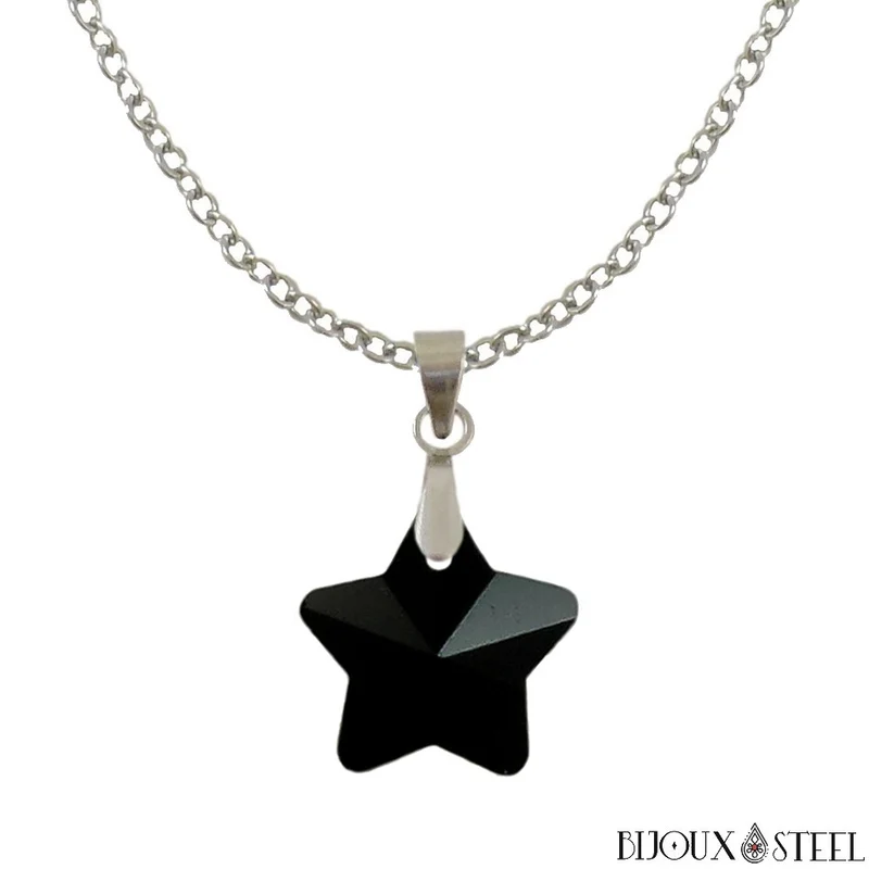 Collier à pendentif étoile en verre