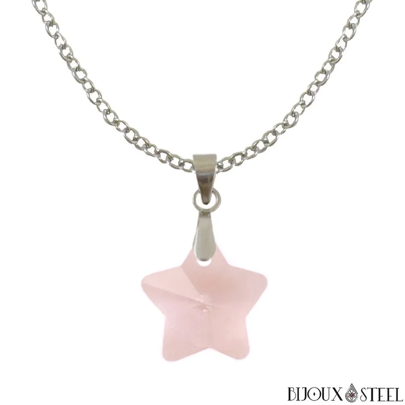 Collier à pendentif étoile en verre