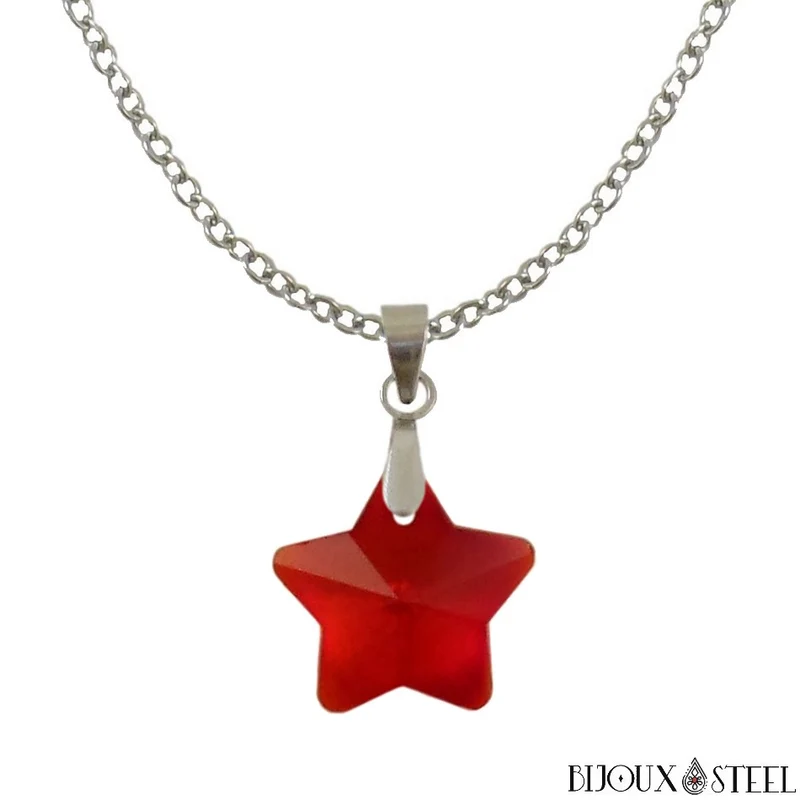 Collier à pendentif étoile en verre