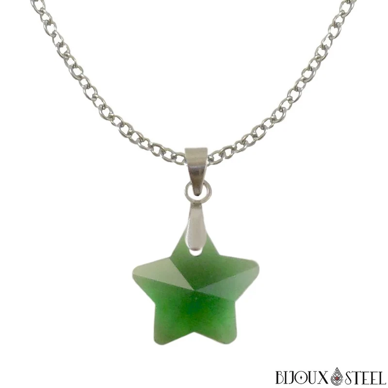 Collier à pendentif étoile en verre