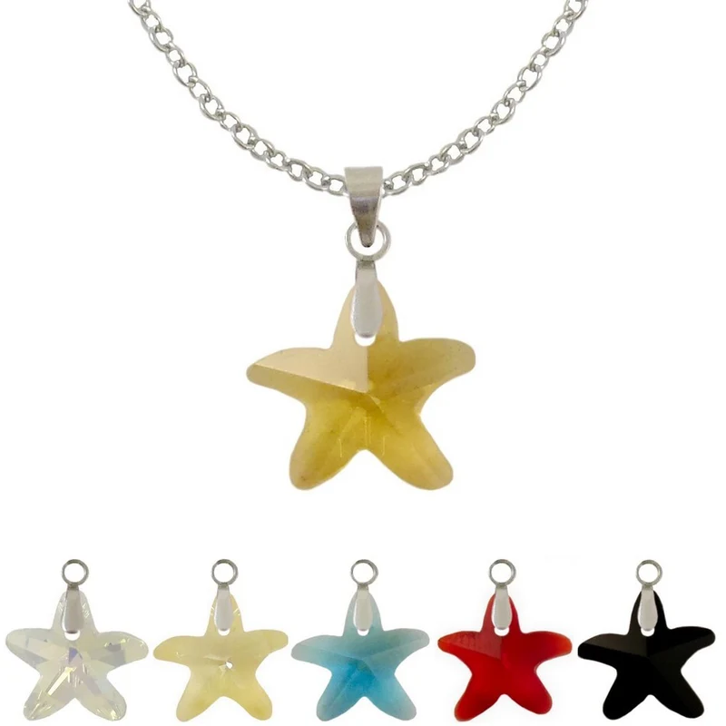 Collier à pendentif étoile de mer en verre