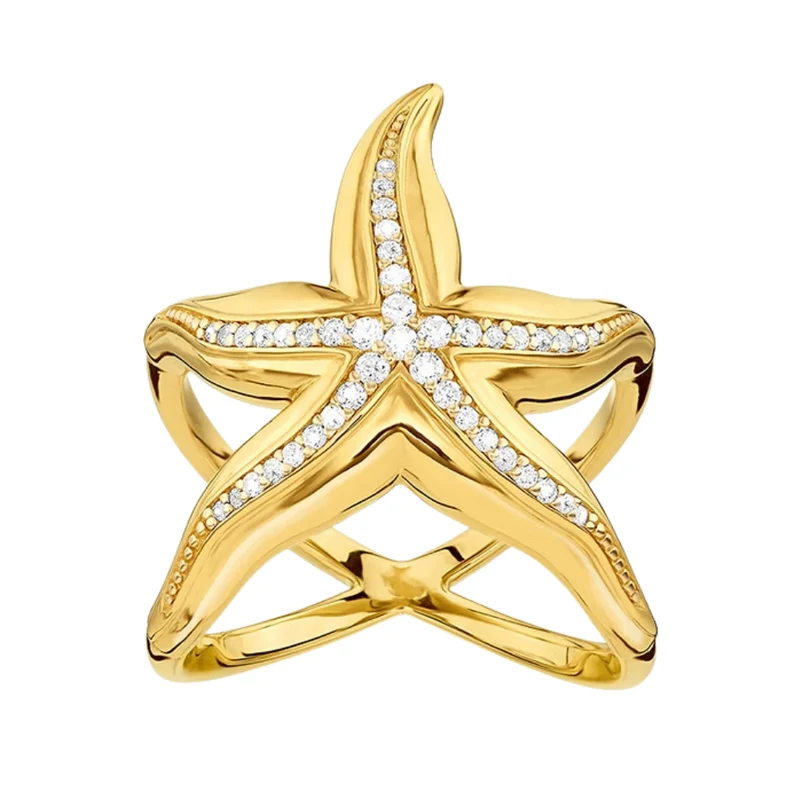 Bague Étoile de Mer Plaqué Or