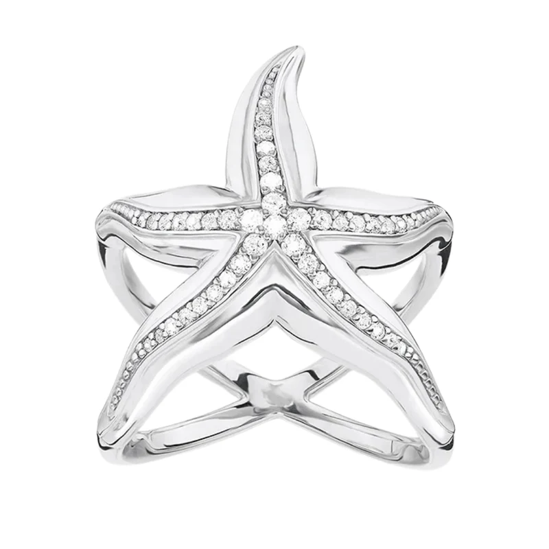 Bague Étoile de Mer Argent Zircon