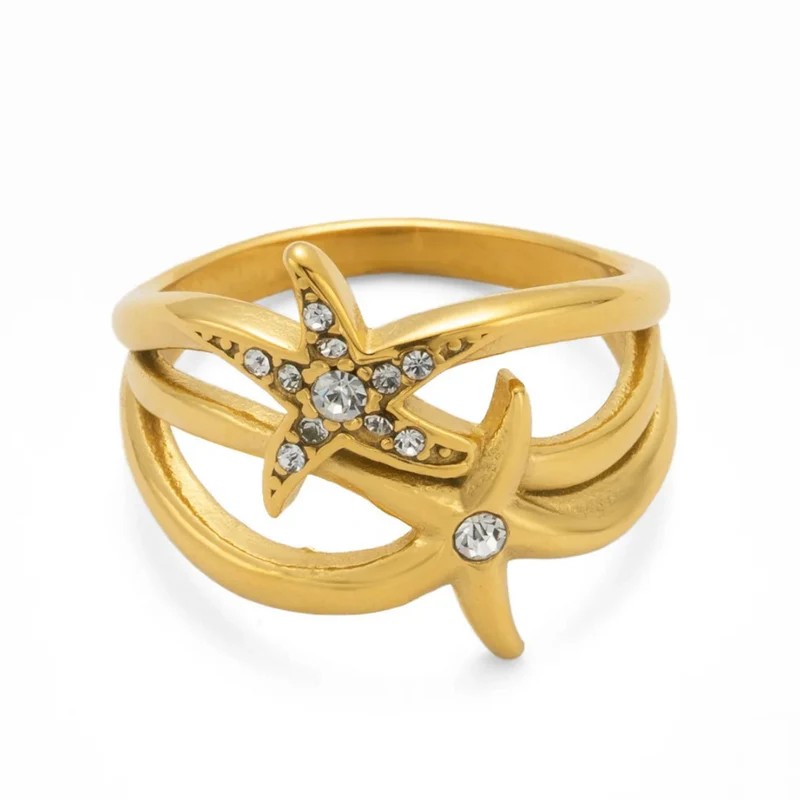 Bague Double Rang Étoile de Mer