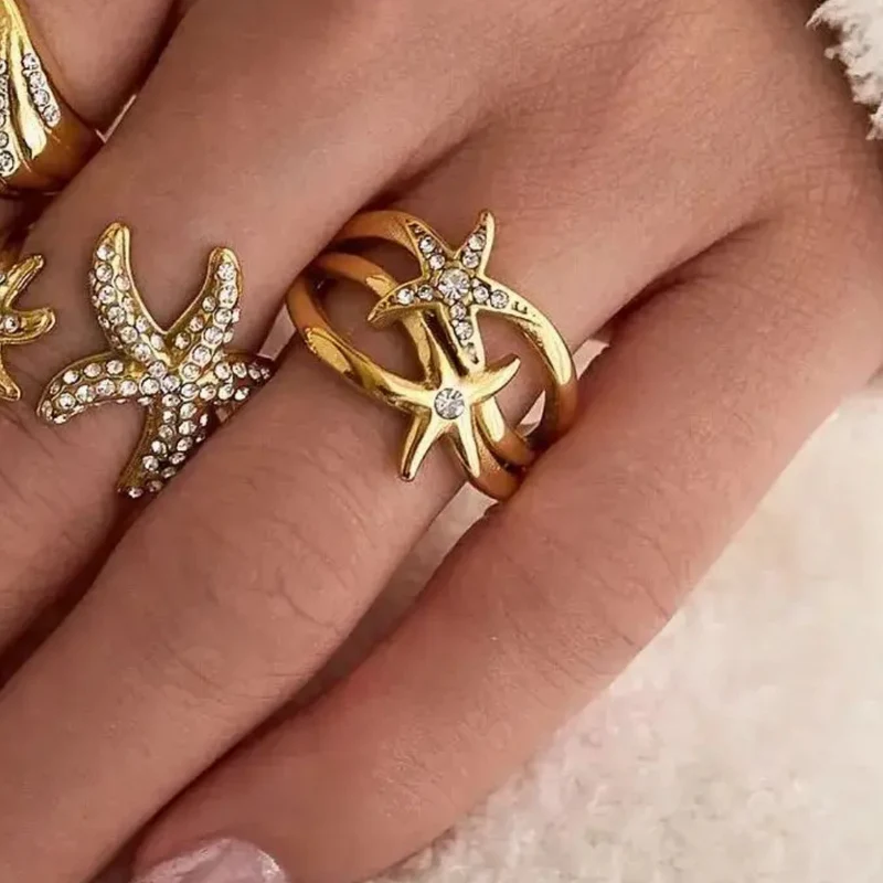 Bague Double Rang Étoile de Mer