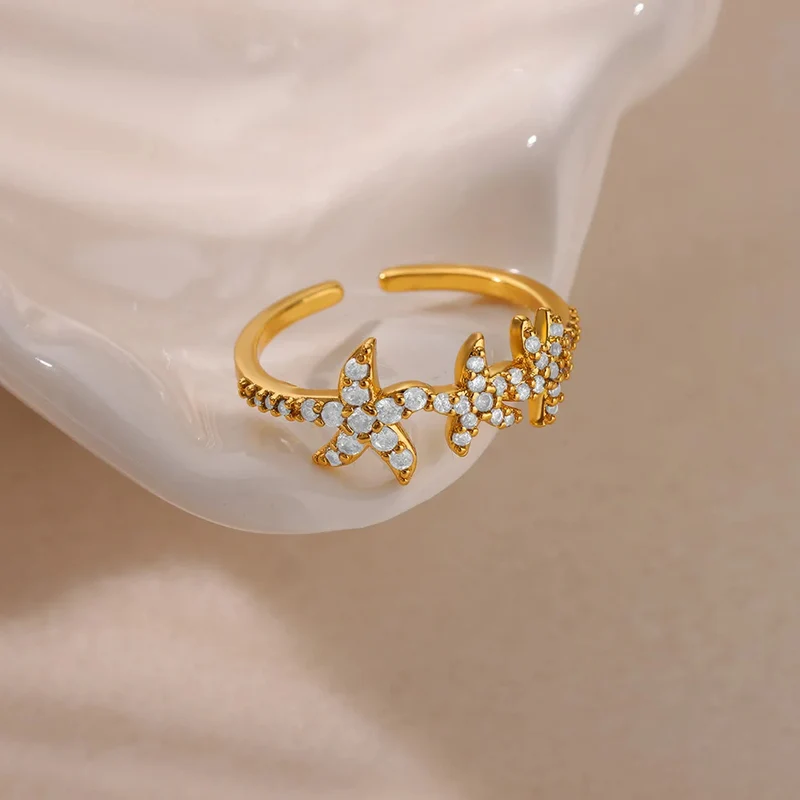Bague Triple Étoile de Mer