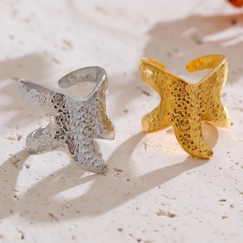 Bague Étoile de Mer Martelée