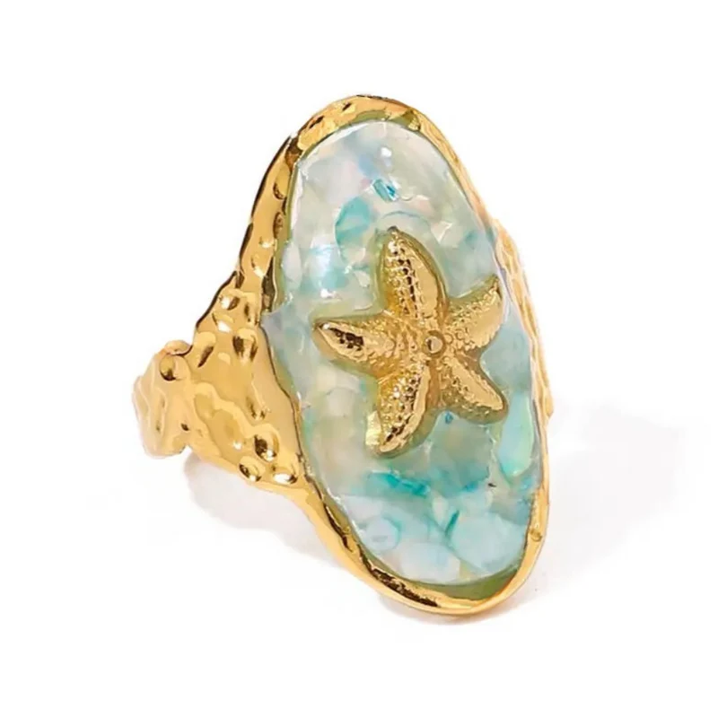 Bague Résine Étoile de Mer