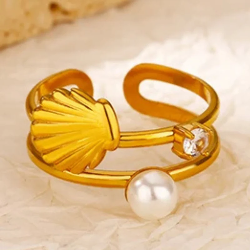 Bague Double Rang Coquillage