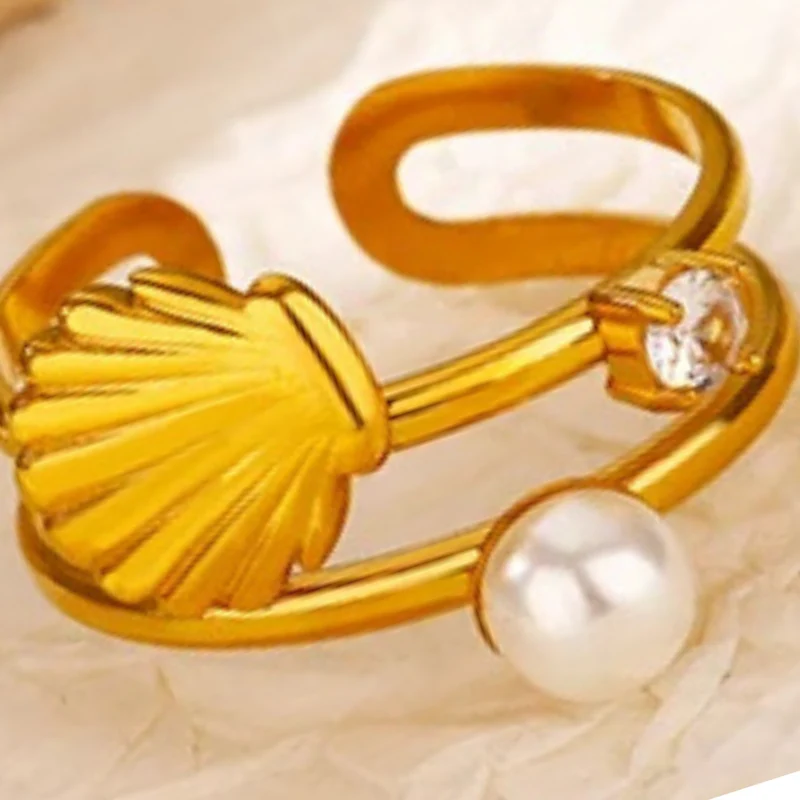 Bague Double Rang Coquillage
