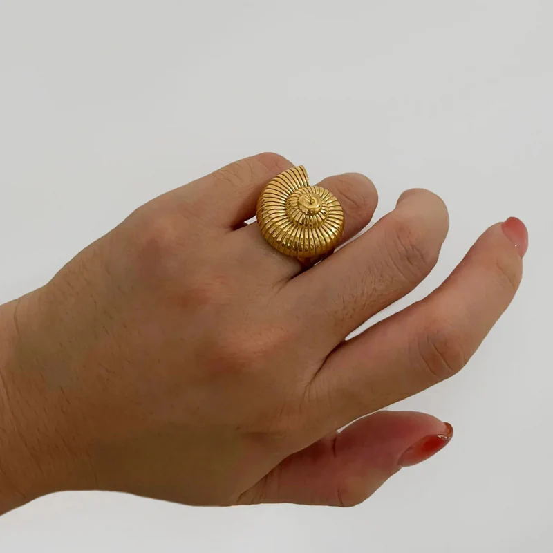 Bague Coquillage Fossile