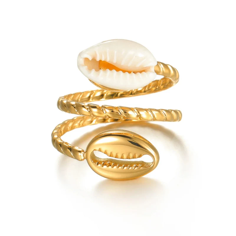 Bague Double Coquillage Cauris