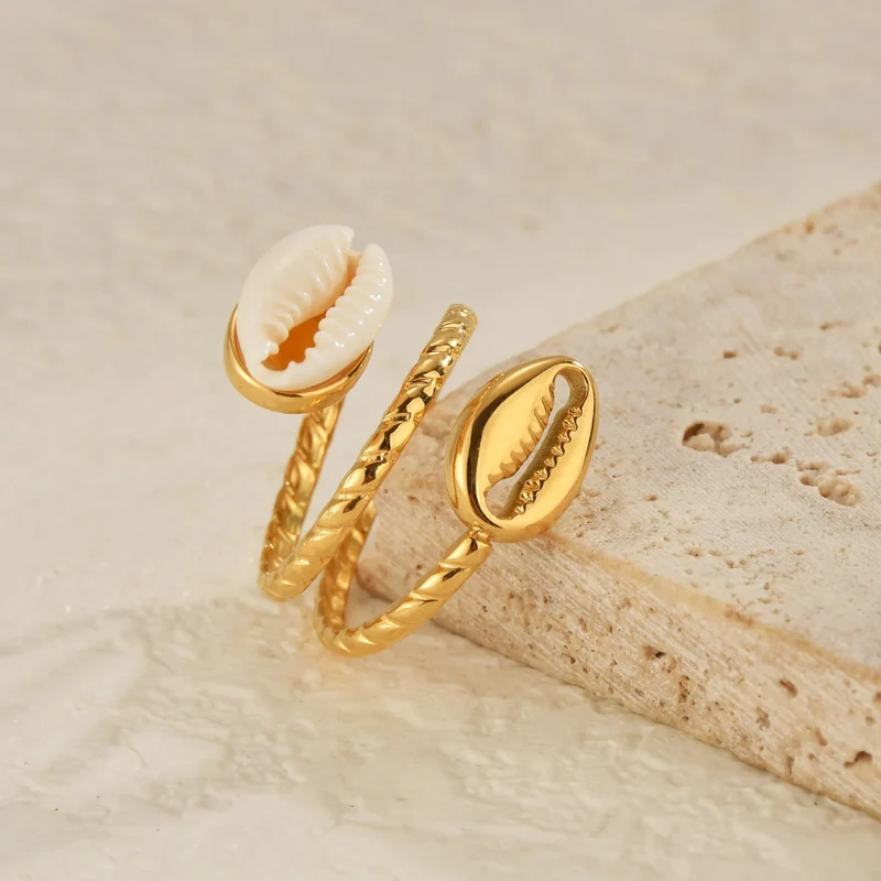 Bague Double Coquillage Cauris